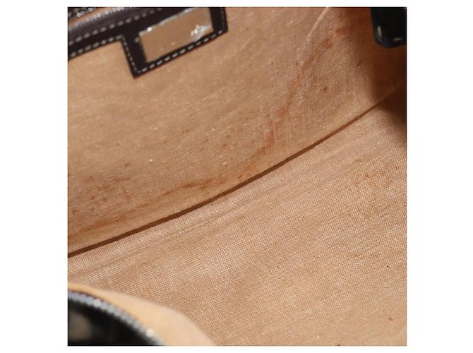 Borsa a Spalla Celeria in Tela Zucca FENDI Nera Marrone Auth 150078 Nero - vista 11