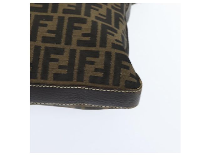 Borsa a Spalla Celeria in Tela Zucca FENDI Nera Marrone Auth 150078 Nero - vista 15