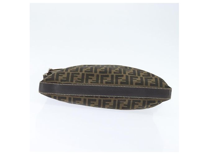 Borsa a Spalla Celeria in Tela Zucca FENDI Nera Marrone Auth 150078 Nero - vista 5