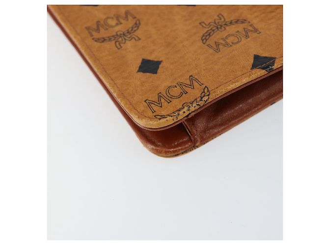 Borsa a Spalla MCM Logogram Vicetos in Pelle PVC Marrone Oro Auth gh1073 D'oro - vista 14