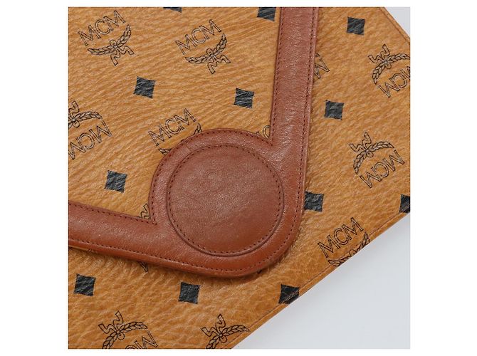 Borsa a Spalla MCM Logogram Vicetos in Pelle PVC Marrone Oro Auth gh1073 D'oro - vista 17