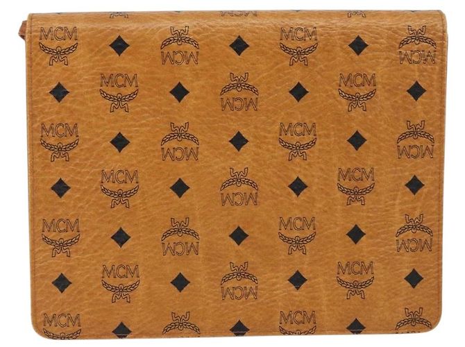 Borsa a Spalla MCM Logogram Vicetos in Pelle PVC Marrone Oro Auth gh1073 D'oro - vista 2