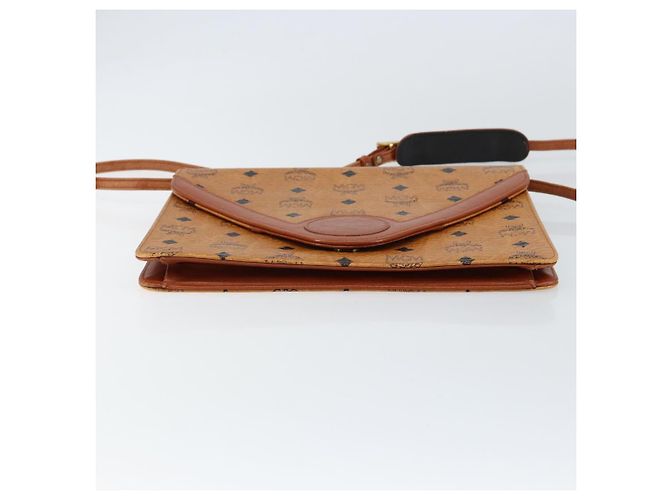 Borsa a Spalla MCM Logogram Vicetos in Pelle PVC Marrone Oro Auth gh1073 D'oro - vista 5