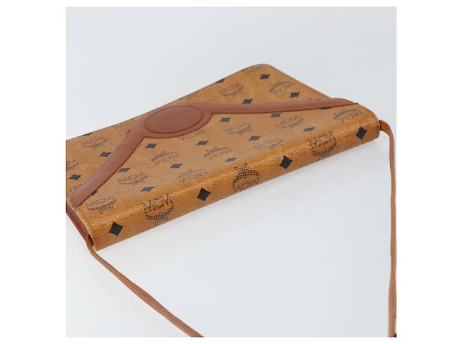 Borsa a Spalla MCM Logogram Vicetos in Pelle PVC Marrone Oro Auth gh1073 D'oro - vista 6