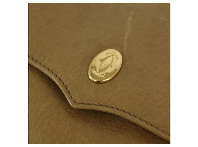 Cartier Borsa a Spalla in Pelle Beige Oro Auth BA7353 D'oro - vista 10