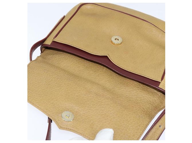 Cartier Borsa a Spalla in Pelle Beige Oro Auth BA7353 D'oro - vista 11