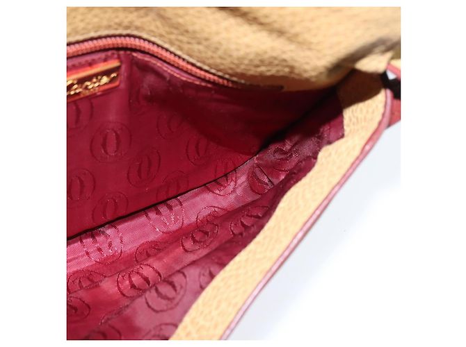 Cartier Borsa a Spalla in Pelle Beige Oro Auth BA7353 D'oro - vista 18