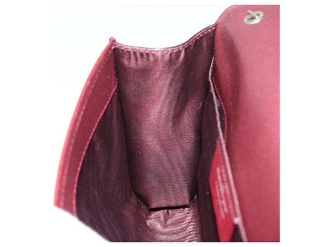 Borsa a Spalla Vala Chain Salvatore Ferragamo Smalto Rosso Argento Auth gh1177 - vista 19