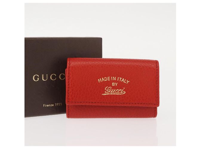 GUCCI Swing Key Case Leather Red 354499 Auth am9441V - view 12