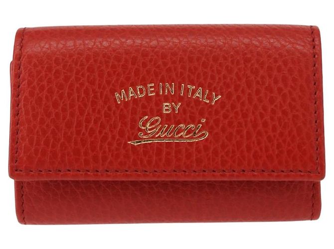 GUCCI Swing Key Case Leather Red 354499 Auth am9441V - view 13