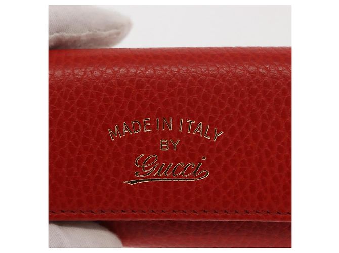 GUCCI Swing Key Case Leather Red 354499 Auth am9441V - view 17