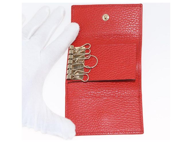 GUCCI Swing Key Case Leather Red 354499 Auth am9441V - view 8