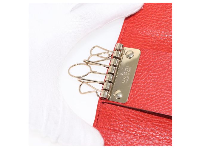 GUCCI Swing Key Case Leather Red 354499 Auth am9441V - view 9