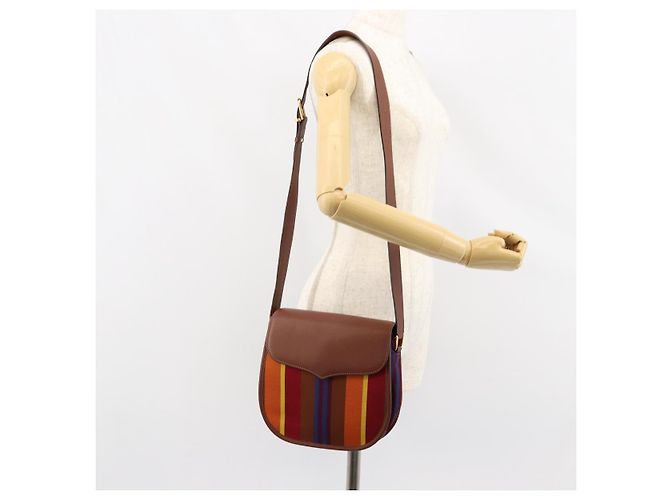 Céline CELINE Shoulder Bag Canvas Multicolor Gold Auth 130839V - view 23