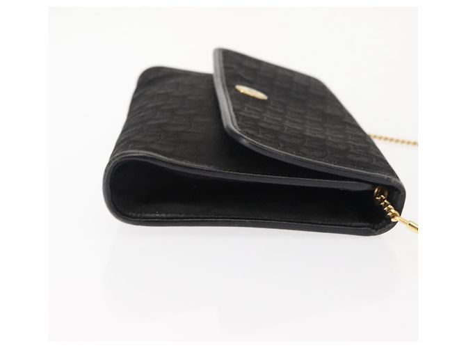 Borsa a spalla in tela Trotter Christian Dior nera e oro Auth gh1096 Nero D'oro - vista 3