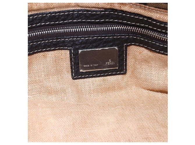 FENDI Zucca Canvas Celeria Tote Bag Schwarz Braun Silber Authentisch am9502 - Ansicht 19