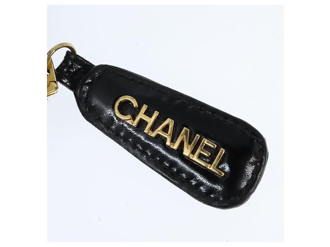 CHANEL Pasta de couro envernizado Preto Ouro CC Auth bs30475 Dourado - vista 8