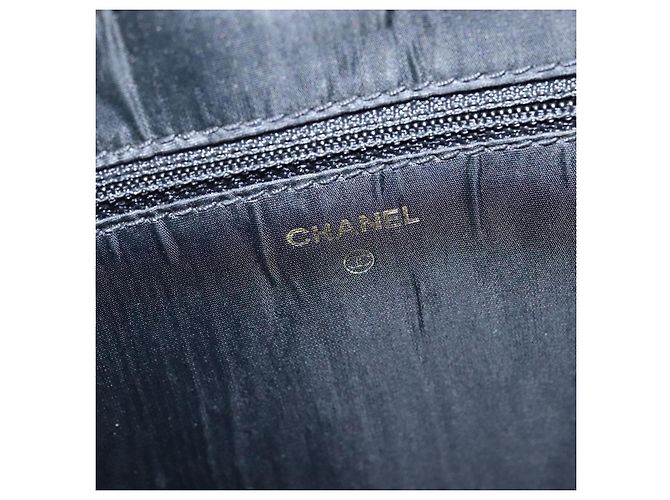CHANEL Pasta de couro envernizado Preto Ouro CC Auth bs30475 Dourado - vista 9