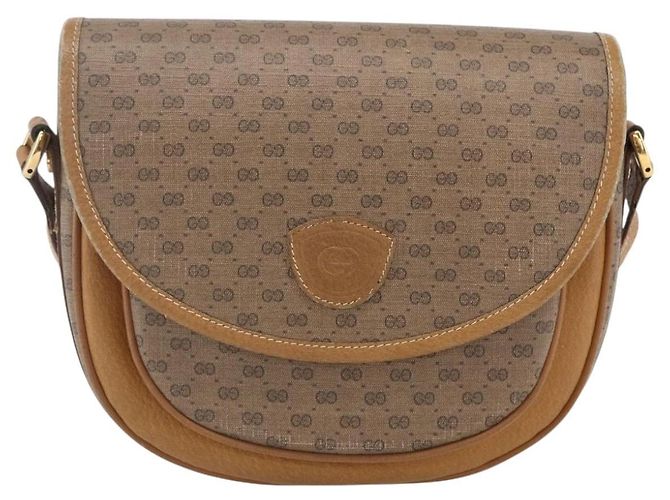 Gucci Borsa a Spalla Micro GG Supreme PVC Beige Oro Auth BA7246 D'oro - vista 13