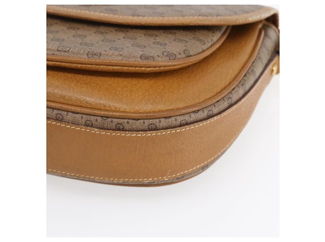 Gucci Borsa a Spalla Micro GG Supreme PVC Beige Oro Auth BA7246 D'oro - vista 14