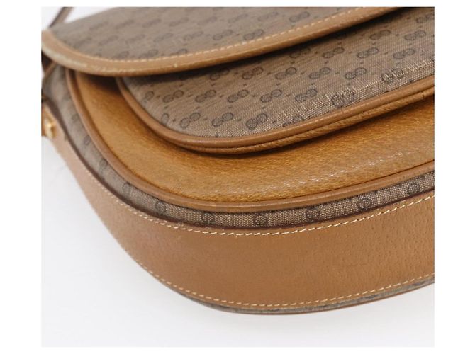 Gucci Borsa a Spalla Micro GG Supreme PVC Beige Oro Auth BA7246 D'oro - vista 15