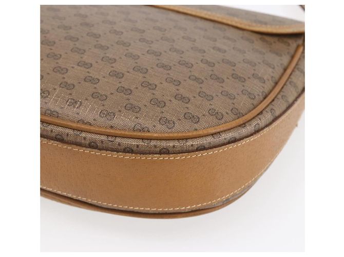 Gucci Borsa a Spalla Micro GG Supreme PVC Beige Oro Auth BA7246 D'oro - vista 16