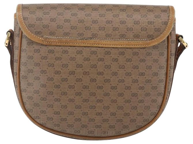 Gucci Borsa a Spalla Micro GG Supreme PVC Beige Oro Auth BA7246 D'oro - vista 2