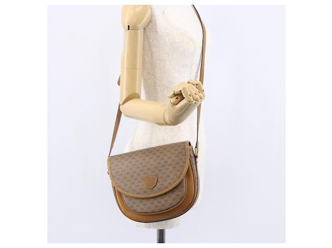 Gucci Borsa a Spalla Micro GG Supreme PVC Beige Oro Auth BA7246 D'oro - vista 25