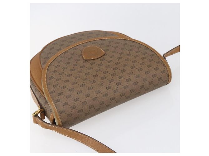 Gucci Borsa a Spalla Micro GG Supreme PVC Beige Oro Auth BA7246 D'oro - vista 6