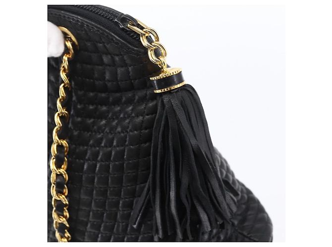BALLY Borsa a Spalla a Catena in Pelle Nera Auth bs30460 Nero - vista 10