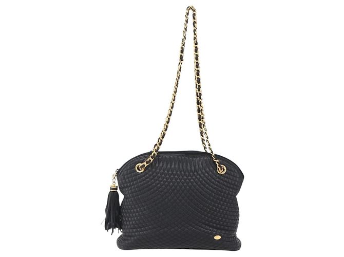 BALLY Borsa a Spalla a Catena in Pelle Nera Auth bs30460 Nero - vista 13