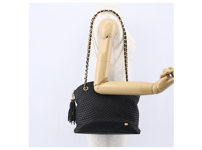 BALLY Borsa a Spalla a Catena in Pelle Nera Auth bs30460 Nero - vista 21