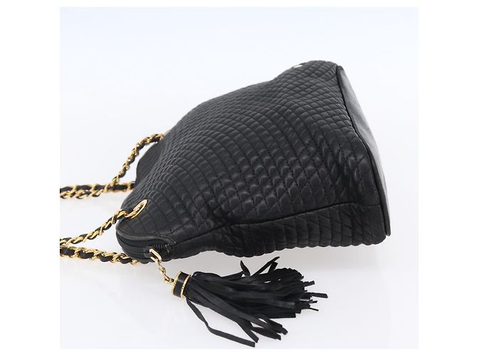 BALLY Borsa a Spalla a Catena in Pelle Nera Auth bs30460 Nero - vista 3