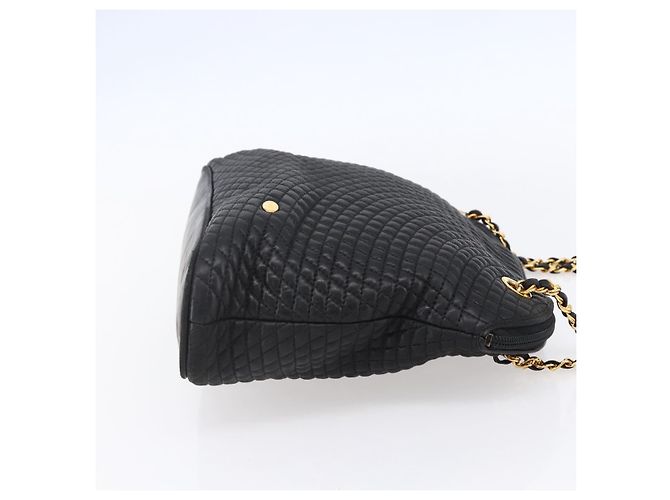 BALLY Borsa a Spalla a Catena in Pelle Nera Auth bs30460 Nero - vista 4