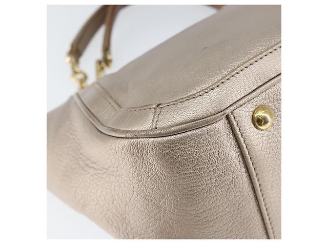 Borsa a mano Gancini in pelle Salvatore Ferragamo oro argento Auth 149193 D'oro - vista 14
