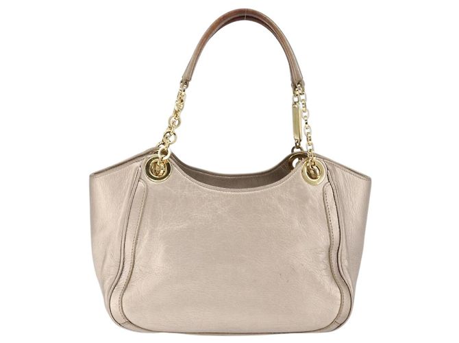 Borsa a mano Gancini in pelle Salvatore Ferragamo oro argento Auth 149193 D'oro - vista 2