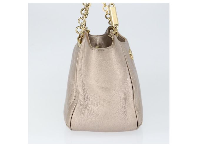 Borsa a mano Gancini in pelle Salvatore Ferragamo oro argento Auth 149193 D'oro - vista 4