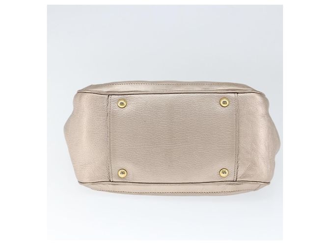 Borsa a mano Gancini in pelle Salvatore Ferragamo oro argento Auth 149193 D'oro - vista 5