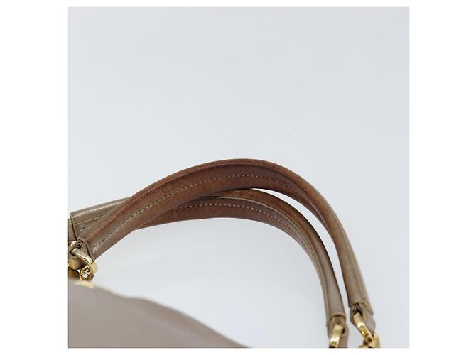 Borsa a mano Gancini in pelle Salvatore Ferragamo oro argento Auth 149193 D'oro - vista 8