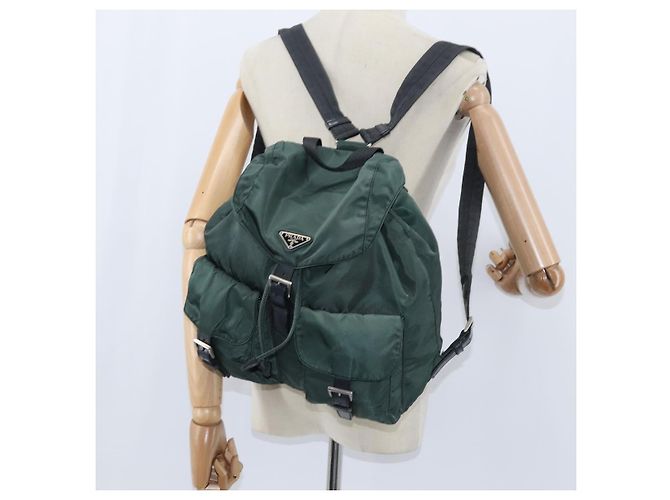 PRADA Rucksack aus Nylon Khaki Silber authentisch 121319 - Ansicht 23