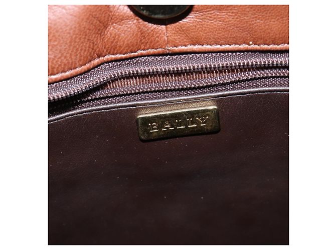 BALLY Borsa Tote in Pelle Marrone Oro Auth BA7304 D'oro - vista 10