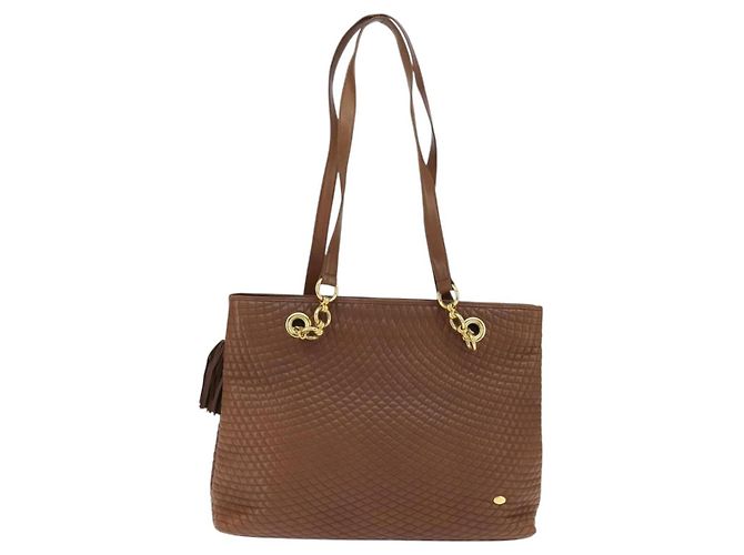 BALLY Borsa Tote in Pelle Marrone Oro Auth BA7304 D'oro - vista 13