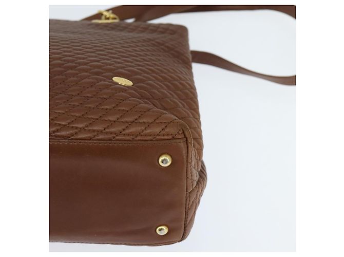 BALLY Borsa Tote in Pelle Marrone Oro Auth BA7304 D'oro - vista 14