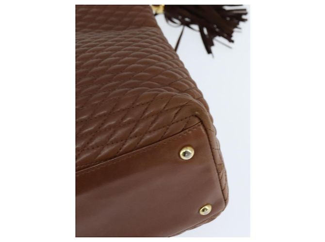 BALLY Borsa Tote in Pelle Marrone Oro Auth BA7304 D'oro - vista 16