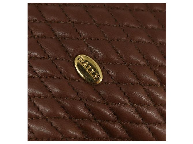 BALLY Borsa Tote in Pelle Marrone Oro Auth BA7304 D'oro - vista 17