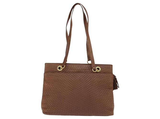 BALLY Borsa Tote in Pelle Marrone Oro Auth BA7304 D'oro - vista 2