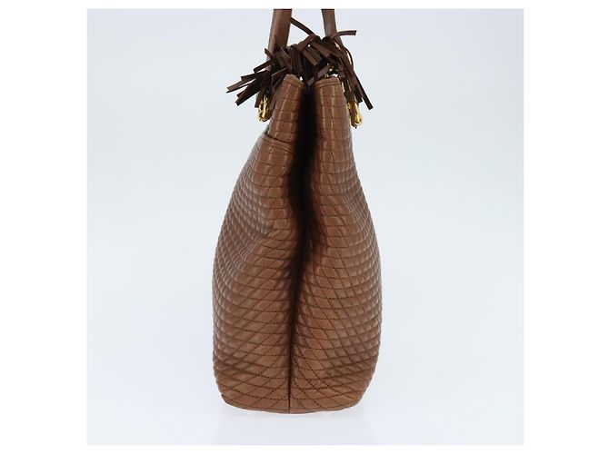 BALLY Borsa Tote in Pelle Marrone Oro Auth BA7304 D'oro - vista 3