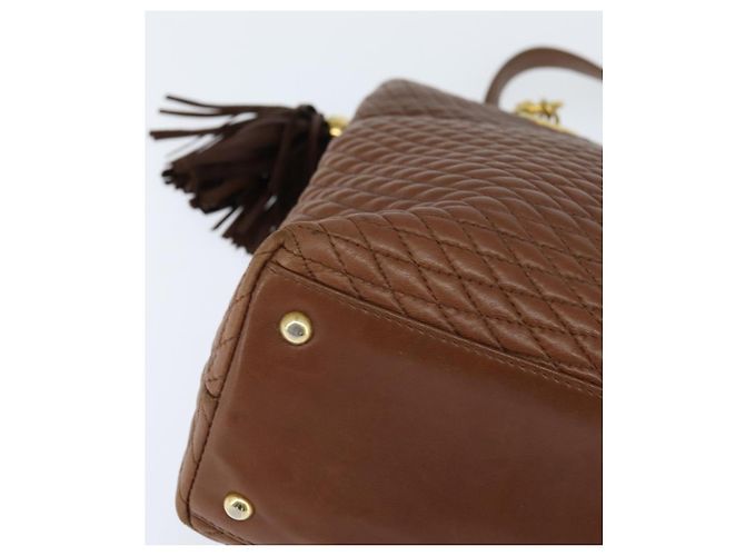 BALLY Borsa Tote in Pelle Marrone Oro Auth BA7304 D'oro - vista 9