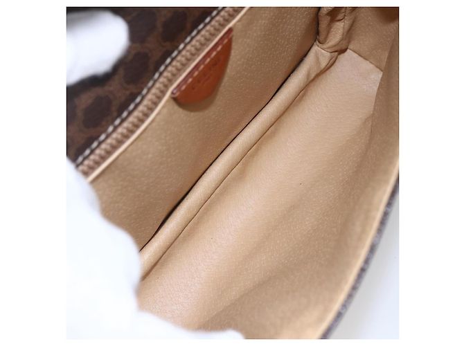 Céline Borsa a Spalla in Tela Macadam CELINE in Pelle PVC Marrone Oro Auth ki6135 D'oro - vista 10