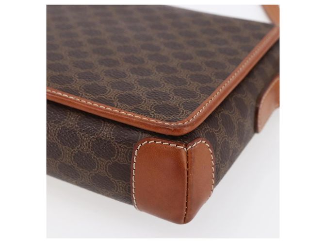 Céline Borsa a Spalla in Tela Macadam CELINE in Pelle PVC Marrone Oro Auth ki6135 D'oro - vista 15